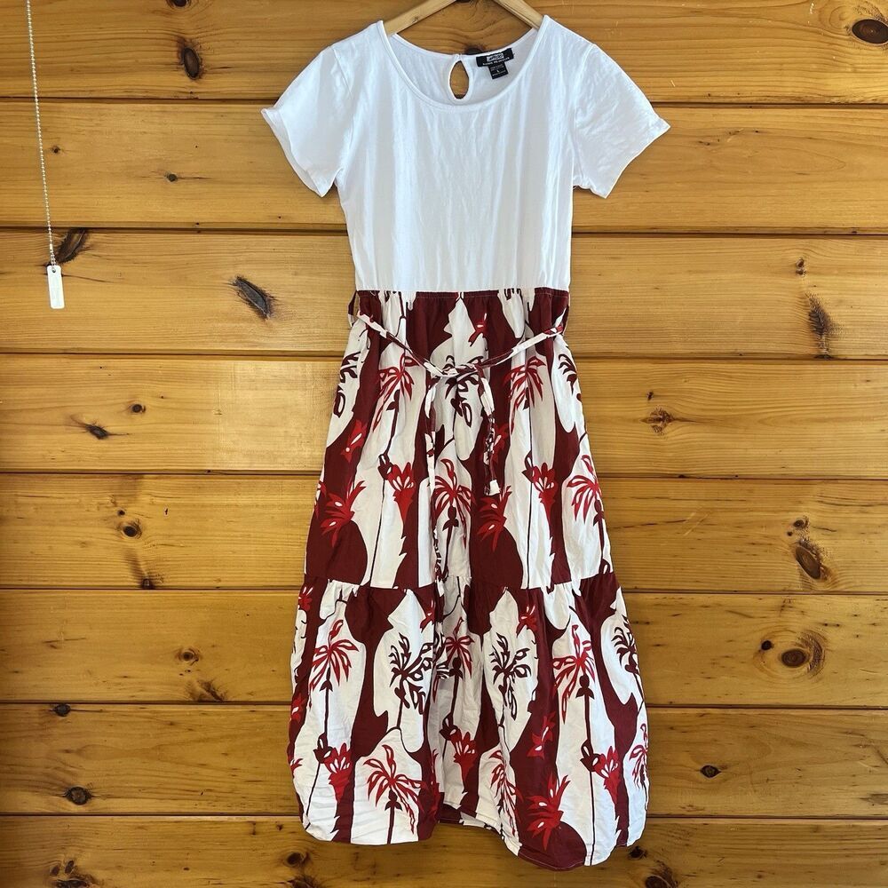 NAOO (Nation AK Outfits) Art Colorful Tiered Midi dress Summer Comfy women’s L